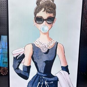 Elegant Lady Wall Art - Black and Blue